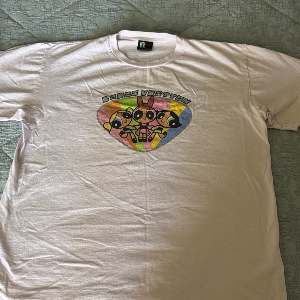 Mega Yacht Light Pink Louis Vuitton Powderpuff Girls White Graphic Tee